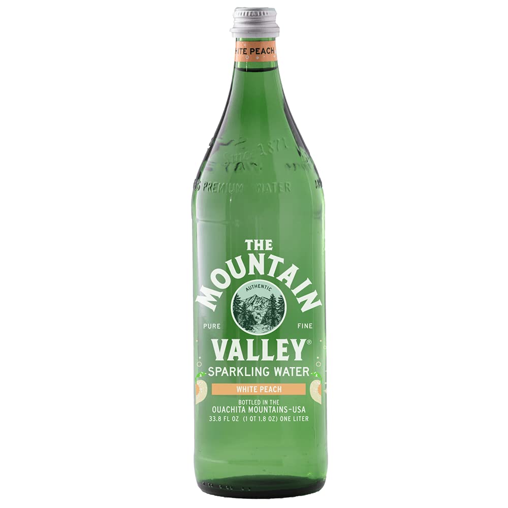 Mountain Valley Spring. Sparkling Water White Peach. 33.81 Fl Oz