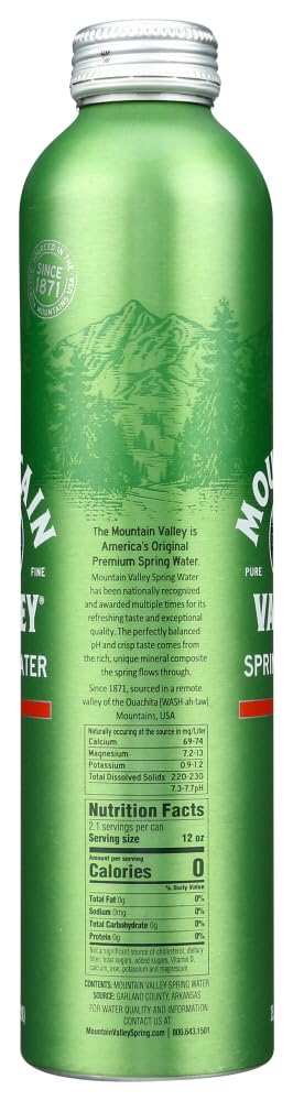 Mountain Valley. Spring Water. Aluminum Bottle. 25.36 ounces. 750ml (Pack of 12)
