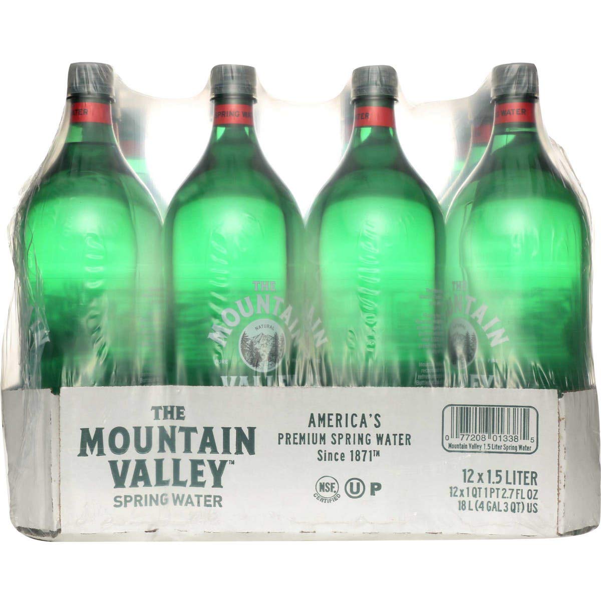 Mountain Valley Spring Water. 1.5 Liter Flat Cap Pet Bottle - 12 per case