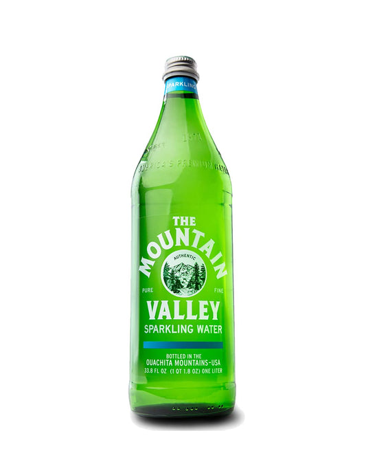 The Mountain Valley 1 Liter Sparkling Water in Glass bottle 1 Liter (Pack of 12)