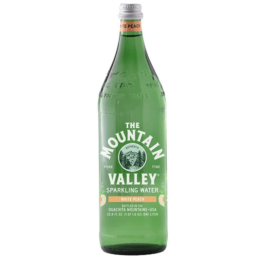 Mountain Valley Spring. Sparkling Water White Peach. 33.81 Fl Oz