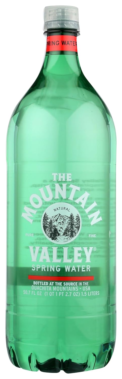 Mountain Valley Spring Water. 1.5 Liter Flat Cap Pet Bottle - 12 per case