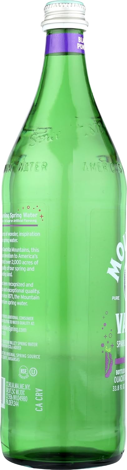 MOUNTAIN VALLEY WATER SPRKL BLKBRY PMGRNT 1 LT