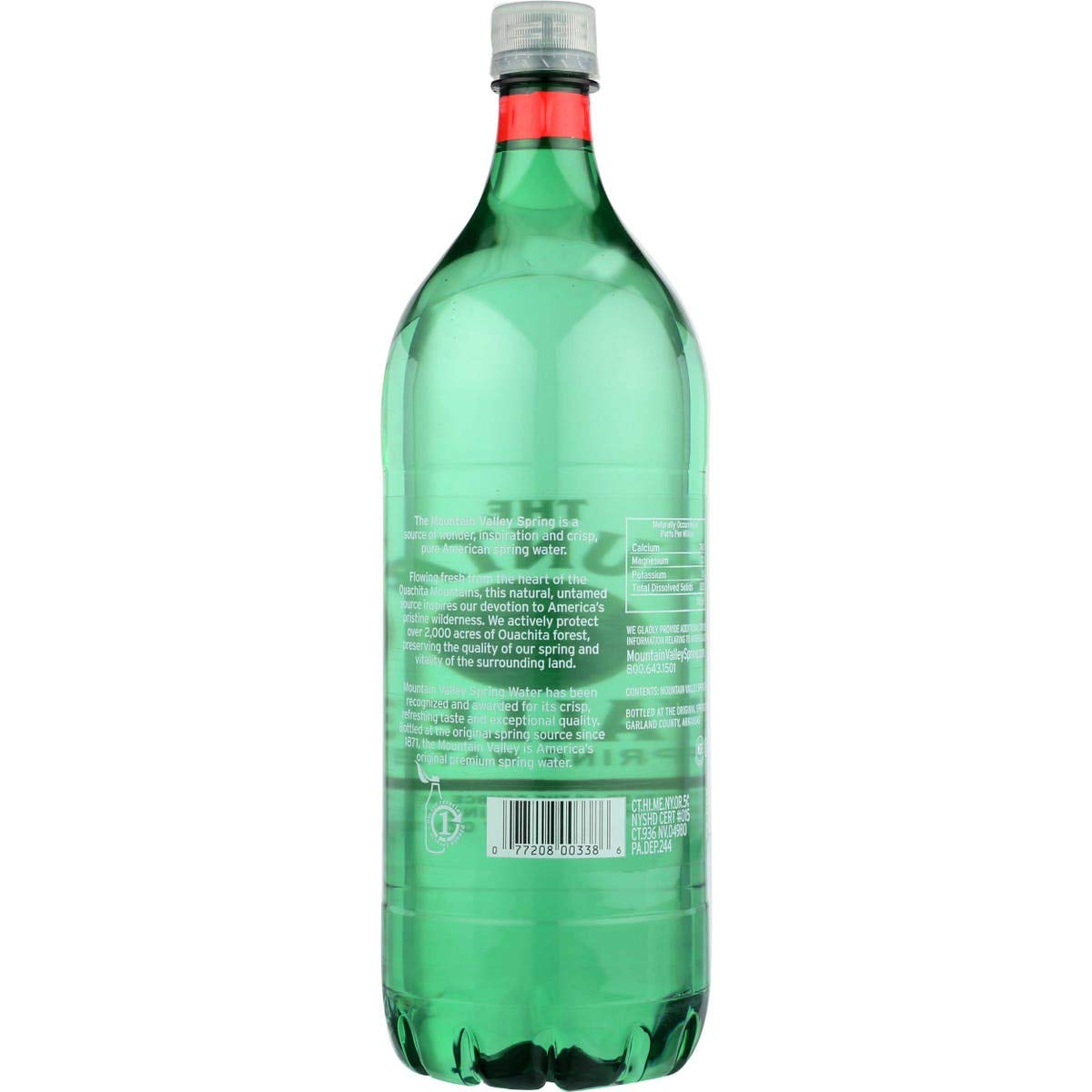 Mountain Valley Spring Water. 1.5 Liter Flat Cap Pet Bottle - 12 per case