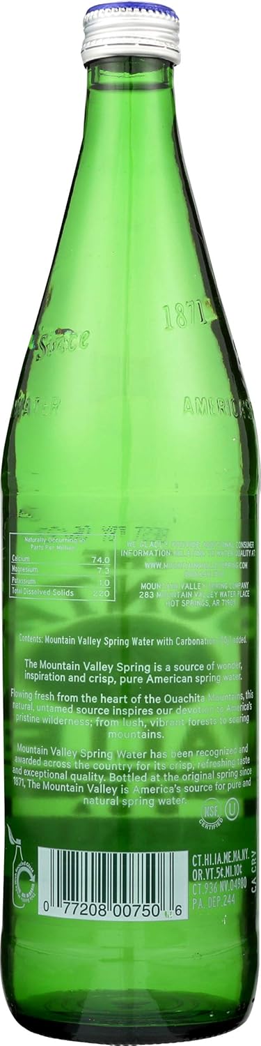 Mountain Valley Water Sparkle Glass. 750 ml