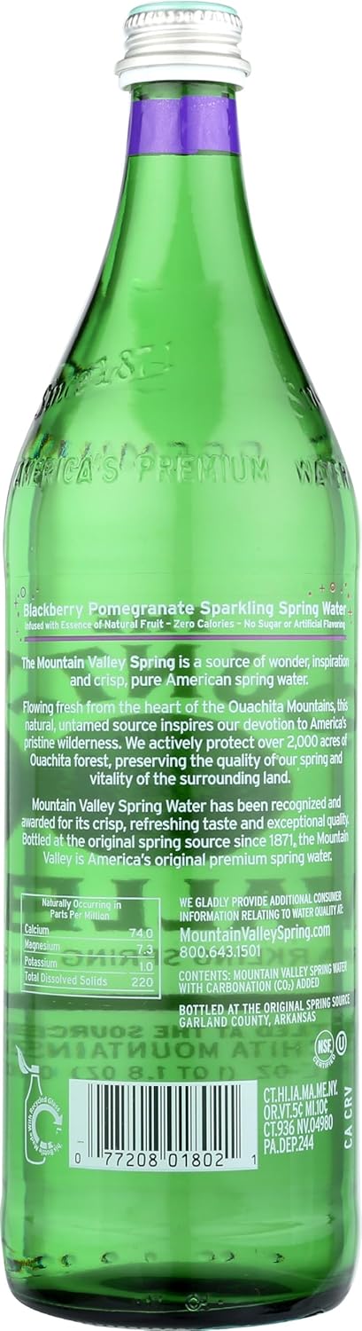 MOUNTAIN VALLEY WATER SPRKL BLKBRY PMGRNT 1 LT