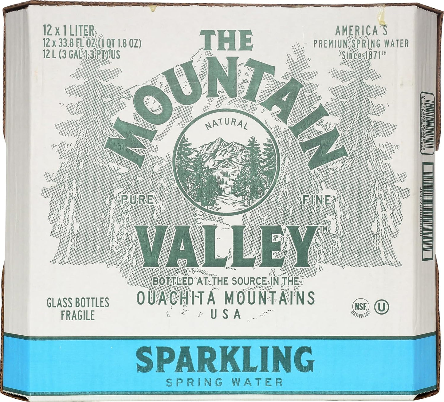 Mountain Valley Water Sparkling Water 12 Pack. 33.8 Fl Oz